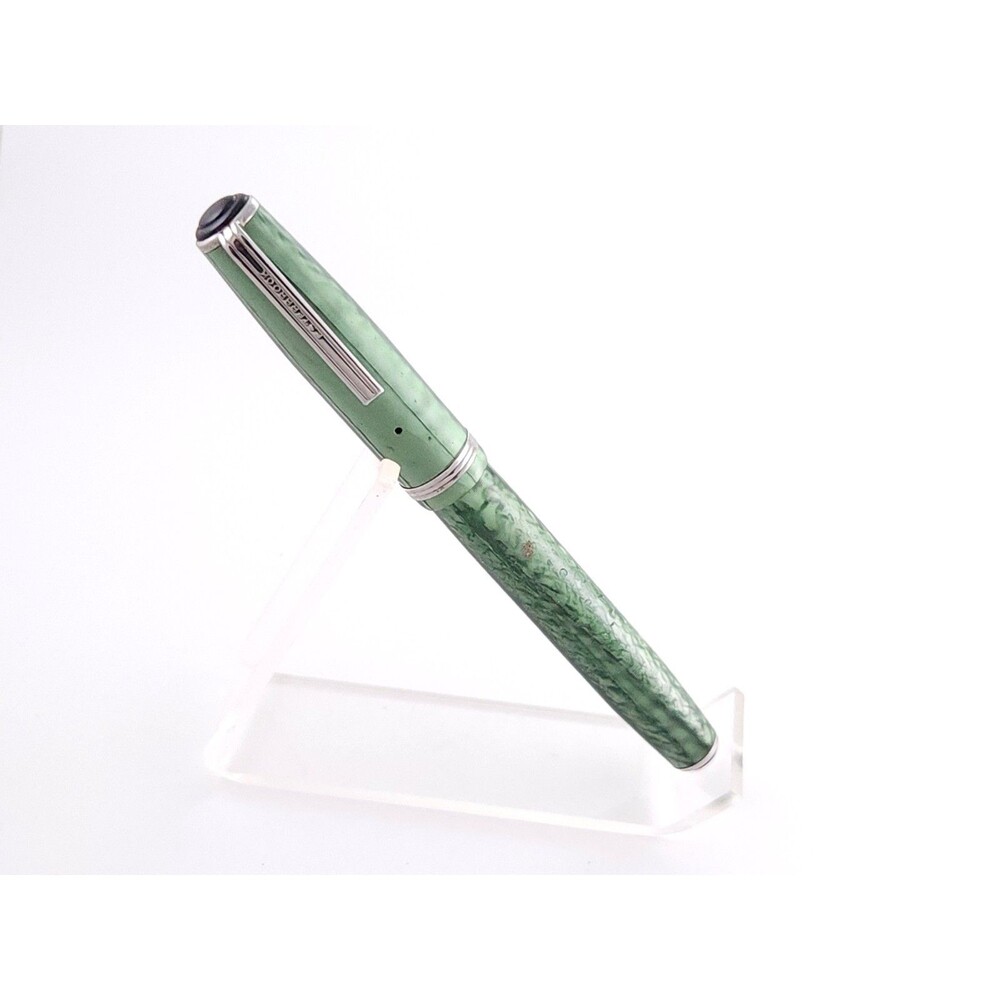 Vintage Esterbrook J Fountain Pen Green Pearl Double Jewel 2556 Firm Fine Nib
